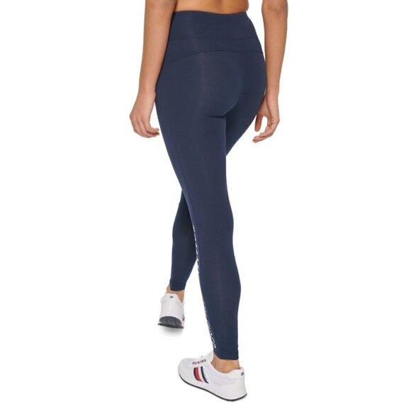 TOMMY HILFIGER SPORT Women's Navy High Rise Logo Leggings NWT - Picture 5 of 8